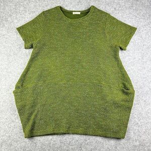 BB Aroma Mini Bubble Knit Dress Womens L Green Bohemian 60s 70s Retro Pockets*